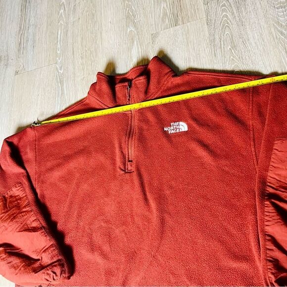 The North Face Brick Rust Red TKA Kataka 1/4 Zip Fleece Drawstring Hoodie XL - Picture 4 of 11